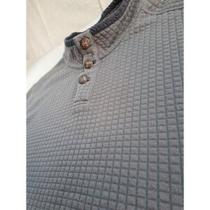 Carbon2Cobalt Shirt Mens XL X-Large Gray 1/4 Button Textured Sweater Mock Neck